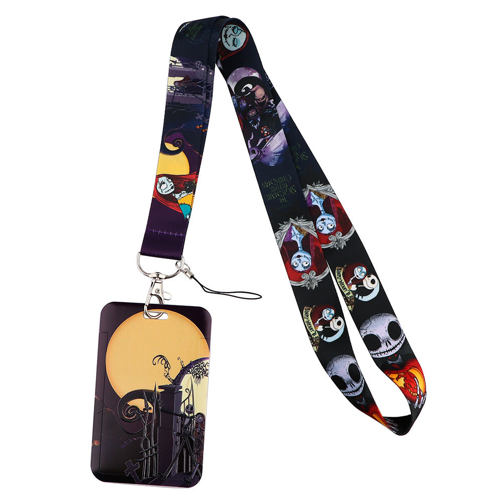 Spooky Halloween Funny Christmas Phone Strap ID Card Holder Work Badge Student Card Lanyard