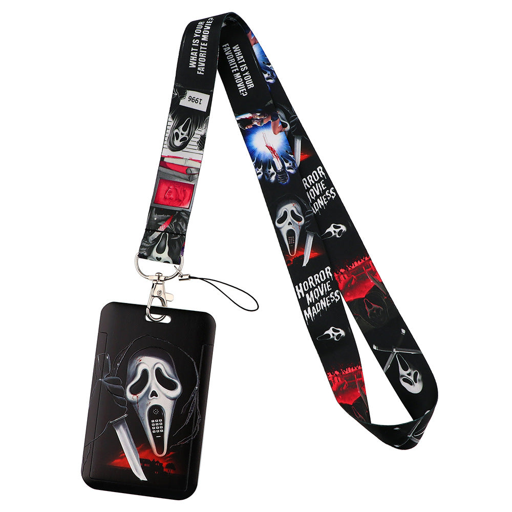Spooky Halloween Funny Christmas Phone Strap ID Card Holder Work Badge Student Card Lanyard
