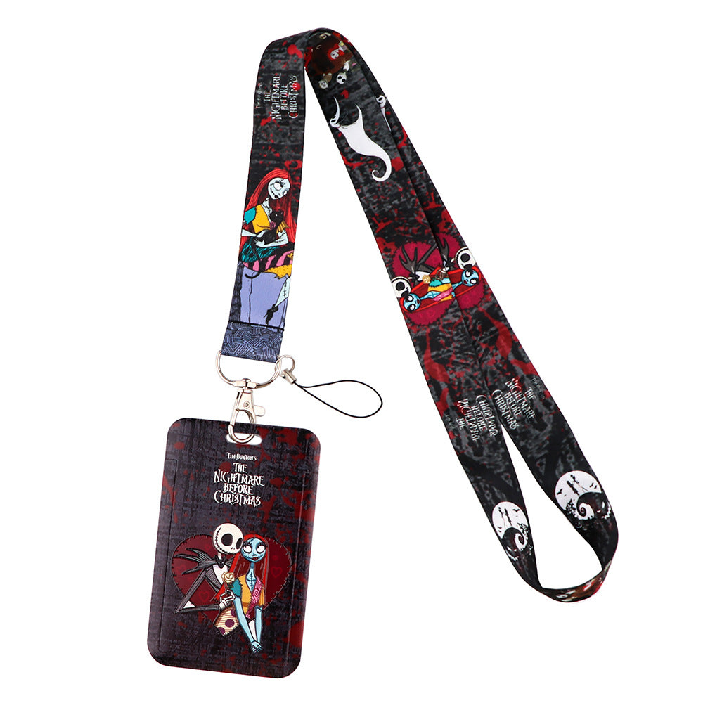 Spooky Halloween Funny Christmas Phone Strap ID Card Holder Work Badge Student Card Lanyard
