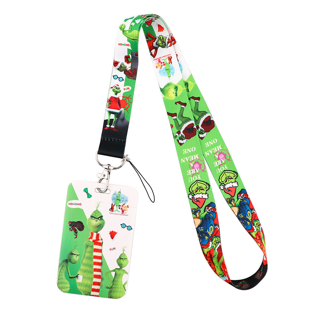 Spooky Halloween Funny Christmas Phone Strap ID Card Holder Work Badge Student Card Lanyard
