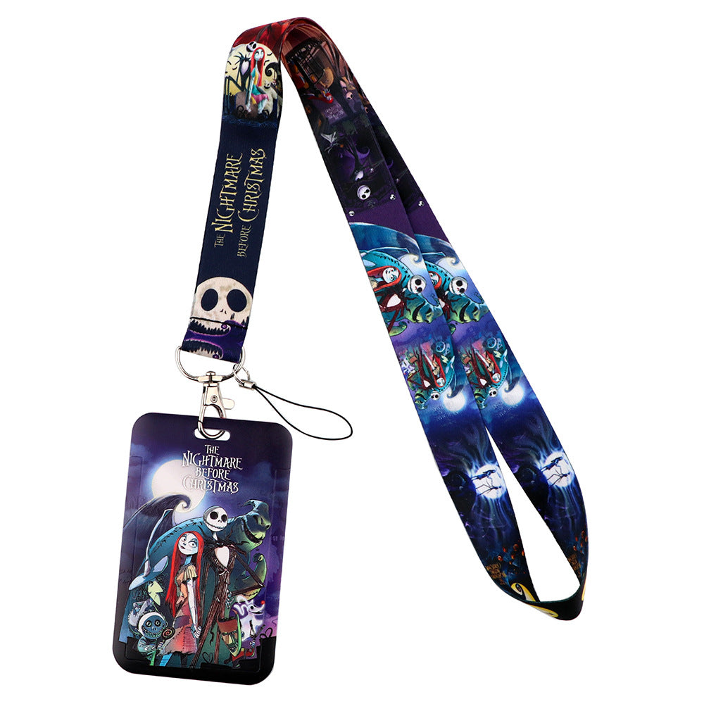 Spooky Halloween Funny Christmas Phone Strap ID Card Holder Work Badge Student Card Lanyard
